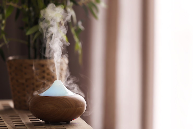 Essential oil diffuser on