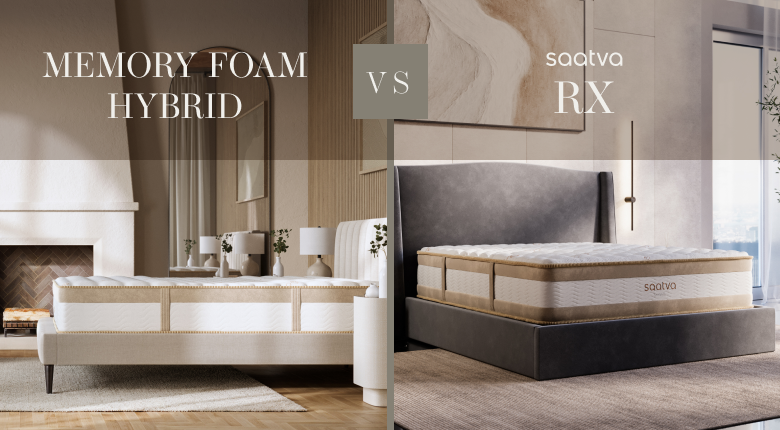 Comparison of two mattress types - memory foam hybrid vs saatva rx