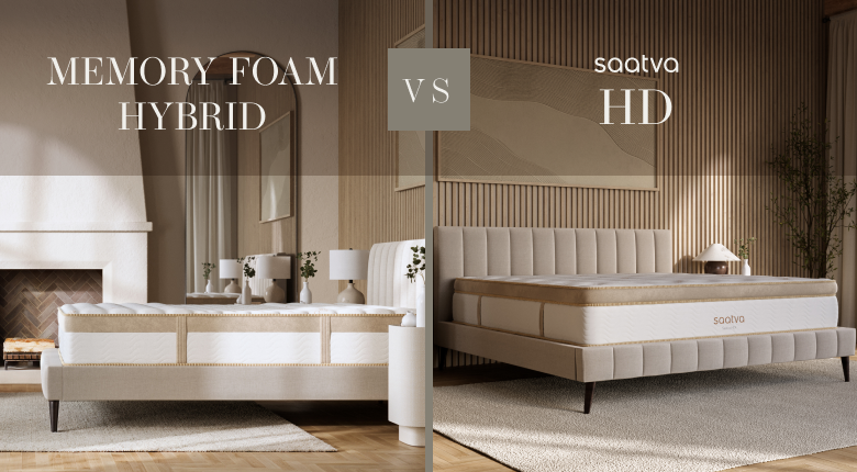 Comparison of two mattress types - memory foam hybrid vs saatva hd